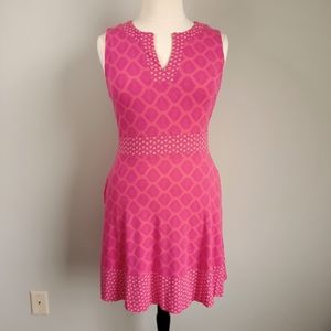 Sigrid Olsen Pink Patterned Sleeveless Dress